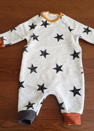 Next теплый детский ромпер слип человечек без ножек новорожденному мальчику 0-3 м 50-56-62 см