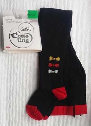 Колготи для дівчинки бавовняні 104-134см, зима, gatta. польща