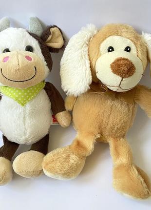 Мягкие плюшевые игрушки медвежонок , слон, черепаха , барашек,собачка пингвин тигр