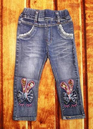 Джинси для дівчаток осіннє джинсі штани джинсові на резинці1 фото