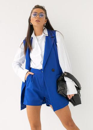 Костюм шорты+жилет синий цвет