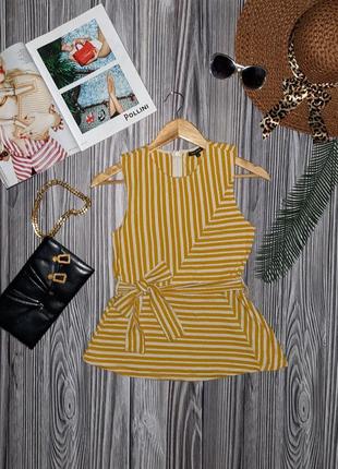 Натуральна блуза під пояс з баскою river island #239
