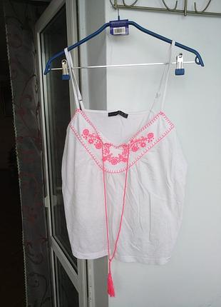 Новий топ майка натуральна бавовна вишивка, l xl xxl