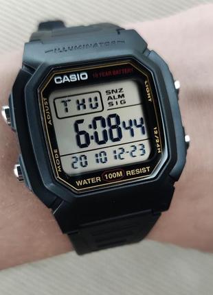 Оригінальний, електронний годинник casio w800h із водозахистом — 100 м.1 фото