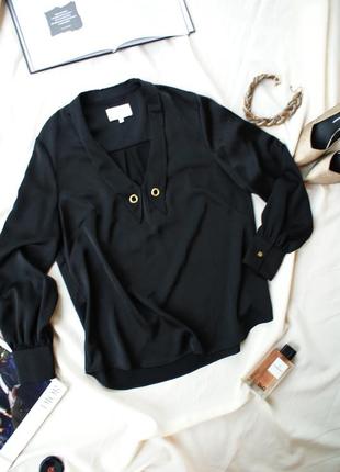 Актуальна сатинова атласна блуза чорна від damsel люкс якість!1 фото
