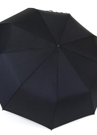 Черный зонтик "три слона" полуавтомат на 9 спиц с прямой ручкой3 фото