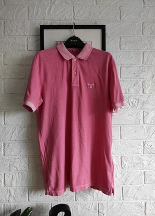 Футболка поло gant рожева, бавовна,m,l,38