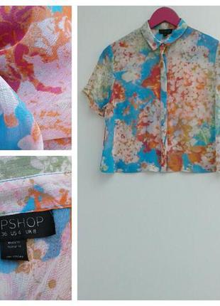 Летняя рубашка topshop укорочена