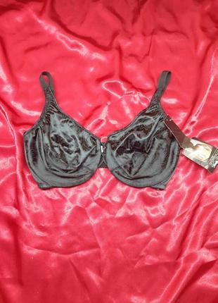 Ідеальний чорний чёрный гладкий безшовный секси сексуальный атласный бюстгальтер бра лифчик без паролона с косточками чашка д е