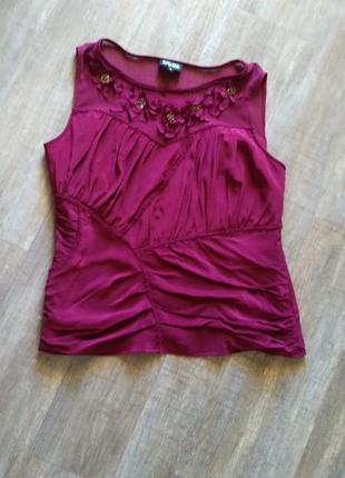 Шикарный шелковый топ с декором