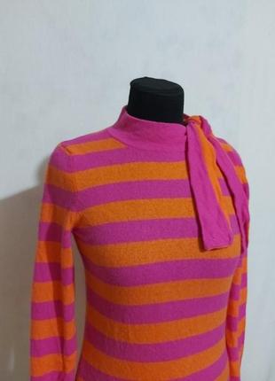 Шерстяной свитер в полоску на завязке united colors of benetton2 фото