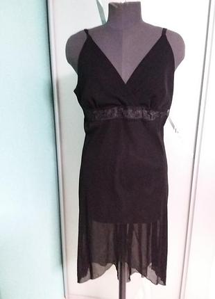 Подовжена майка (туніка, коротке плаття) з прозорим низом.