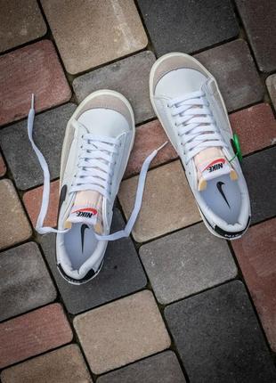 Кросівки nike blazer low 77 vintage white black8 фото