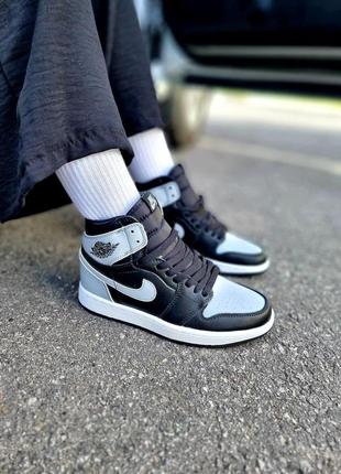 Жіночі кросівки nike air jordan 1 high shadow 2.0 black smoke grey / женские кроссовки найк аир джордан2 фото