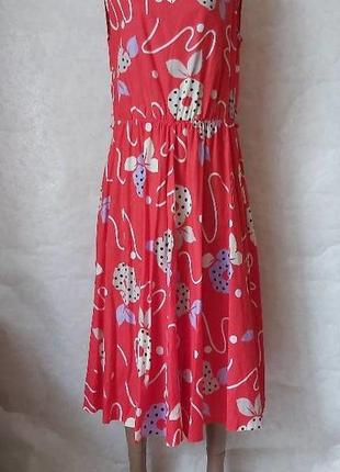 Новое красивое летнее платье миди со 100 % хлопка в приятном красном, размер 3хл2 фото