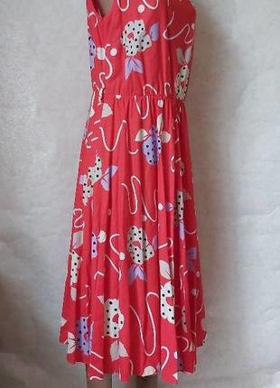 Новое красивое летнее платье миди со 100 % хлопка в приятном красном, размер 3хл3 фото