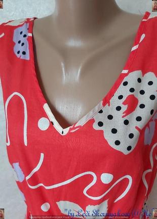 Новое красивое летнее платье миди со 100 % хлопка в приятном красном, размер 3хл4 фото