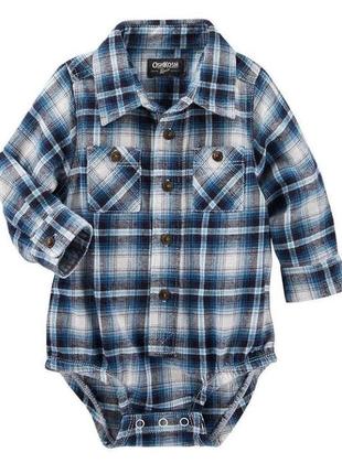 Теплий бодік-рубашка carter's oshkosh b'gosh 18m, 24m