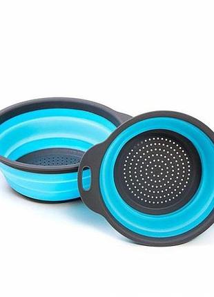 Дуршлаг силиконовый складной chopper blue 2 штуки в комплекте