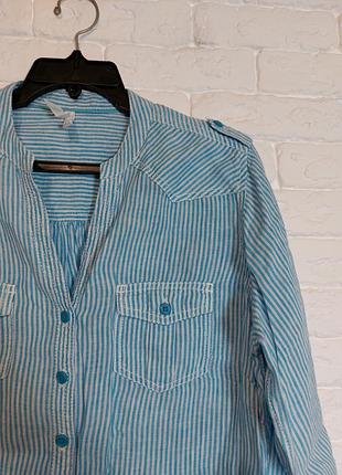 Фирменная льняная рубашка блуза5 фото