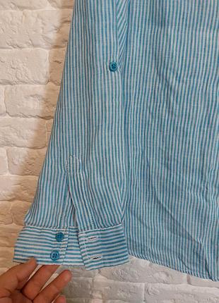 Фирменная льняная рубашка блуза6 фото