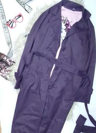 Базове стильне молодіжне пальто тренч фіолетового кольору2 фото