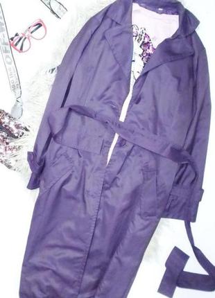 Базове стильне молодіжне пальто тренч фіолетового кольору3 фото