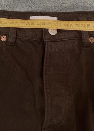 Коричневые широкие джинсы zara штаны прямые wide leg4 фото