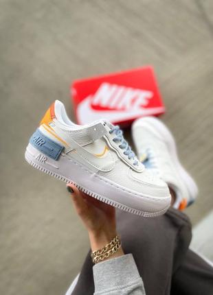 Жіночі кросівки nike  air force 1 shadow "white/orange" /  женские кроссовки найк аир форс