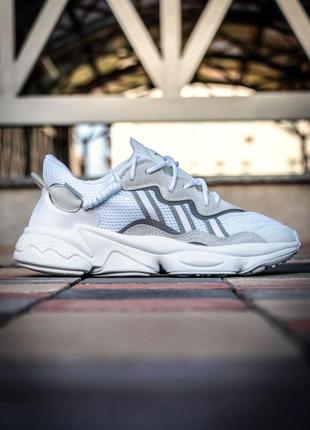 Красивейшие унисекс кроссовки adidas ozweego stock x белые с бежевым 36-45 р