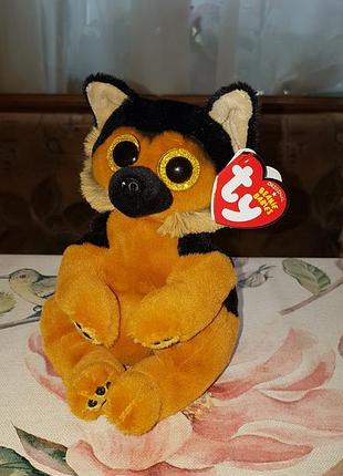 Ty beanie babies глазастик собака немецкая овчарка ace 22 см оригинал
