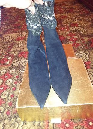 Замшеві чорні чобітки