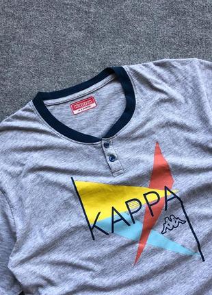 Оригінальна футболка kappa logo t-shirt grey2 фото
