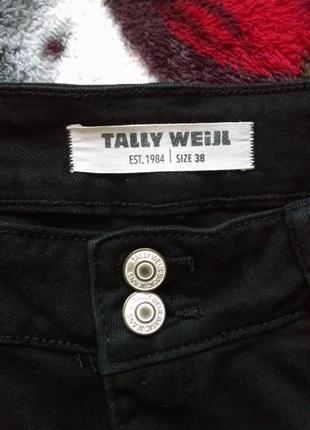 Чорні,джинсові шорти з лампасами 44-46 р - tally weijl.5 фото