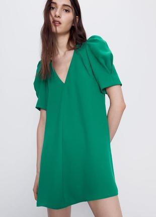 Трендовое платье зеленое zara1 фото