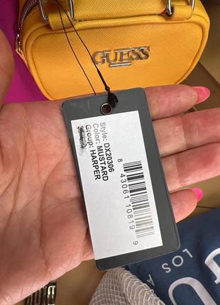 Маленькая желтая сумочка кроссбоди guess ориигинал harper mini bag5 фото