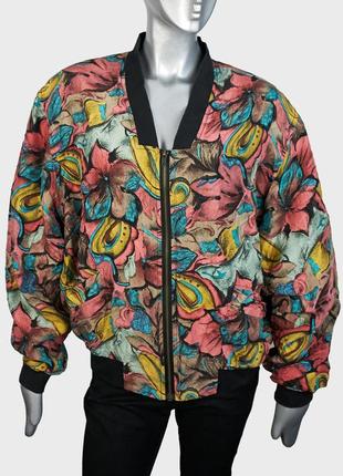 Шелковая винтажная женская ветровка, куртка, бомбер оверсайз astor 20001 фото