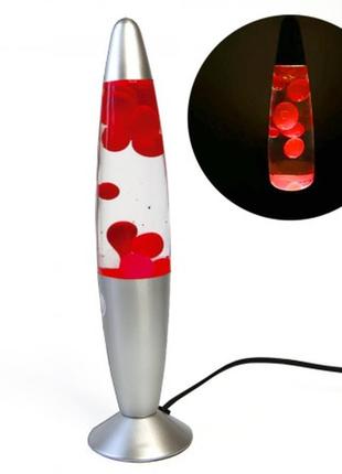 Нічник світильник лава лампа з парафіном червона 34см+подарунок