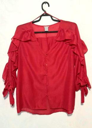 Дуже стильна, ефектна червона блуза3 фото