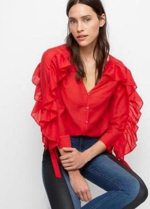 Дуже стильна, ефектна червона блуза1 фото