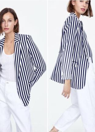 Піджак у смужку з нової колекції zara розмір xs,s,m,l,xl