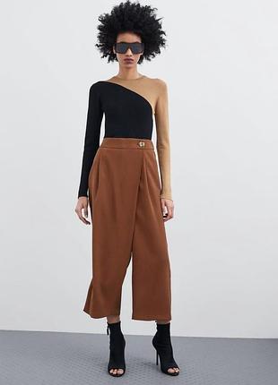 Брюки-кюлоты с запахом их новой коллекции zara размер xl