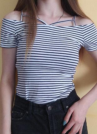 Футболка біла в смужку tally weijl