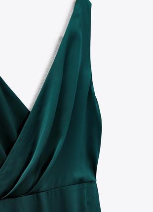 Асиметрична сатинова сукня міді zara / платье миди с кружевом6 фото