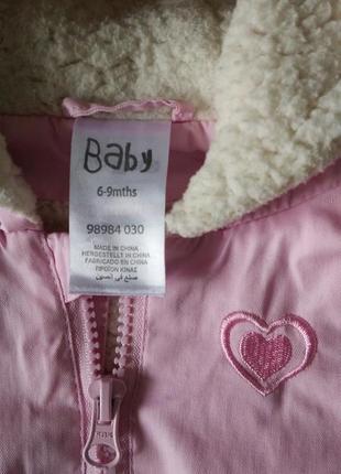 Пудрова курточка для дівчинки baby 6-9 місяців4 фото