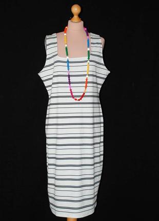 Батал  20 платье сарафан облегаюшее по фигуре бандажное в полоску полосатое полосатый3 фото