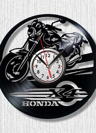Мотоцикл honda х4 часы с байком часы мотобайк часы мотоцикл хонда часы виниловые часы в холл фанату мотоциклов