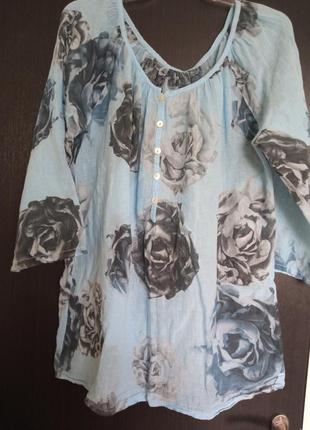 Мега крутая, батистовая блуза-туника из тончайшего хлопка1 фото