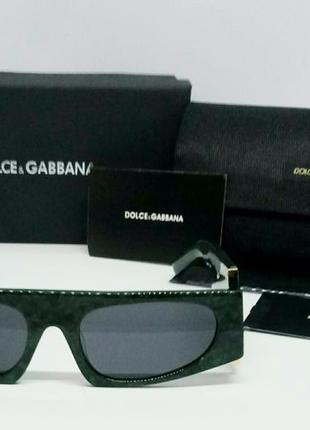 Dolce & gabbana стильные женские солнцезащитные очки узкие темно зеленый мрамор2 фото
