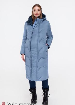 Зимове пальто для вагітних з щільної плащової тканини за3 фото